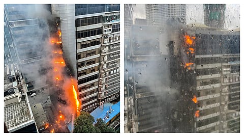 தீ விபத்து ஏற்பட்ட டைம்ஸ் டவர் கட்டடம்