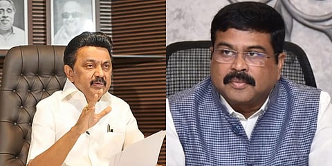 முதல்வா் மு.க.ஸ்டாலின், மத்திய கல்வி அமைச்சா் தா்மேந்திர பிரதான்