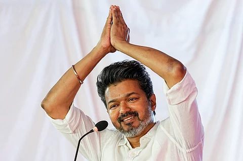 கொடியேற்று நிகழ்ச்சியில் தவெக தலைவர் விஜய்...