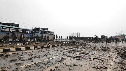 புல்வாமா பகுதியில் வெடிகுண்டு தாக்குதல் நடைபெற்ற இடம் (கோப்புப் படம்)