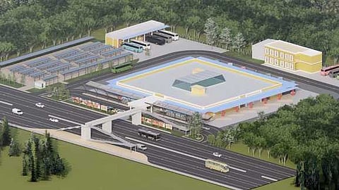 புதுச்சேரியில் திறக்கப்படவுள்ள நவீன பேருந்து நிலையத்தின் மாதிரி.