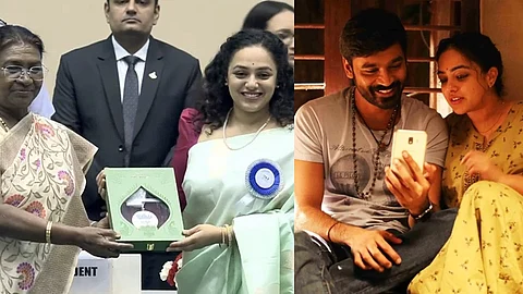 தேசிய விருது வென்ற நித்யா, தன்ஷுடன் திருச்சிற்றம்பலம் படத்தில்... 
