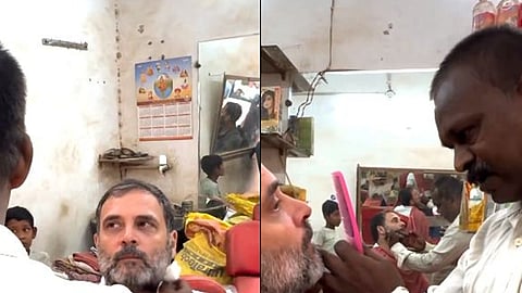 சலூன் கடையில் ராகுல் காந்தி..