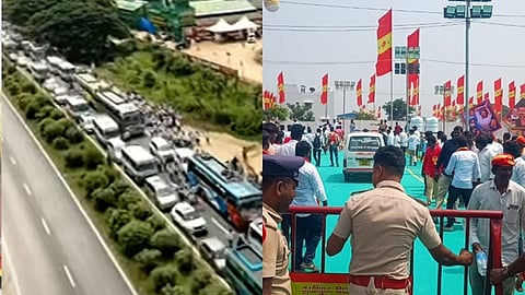 நெடுஞ்சாலையில் போக்குவரத்து நெரிசல் 