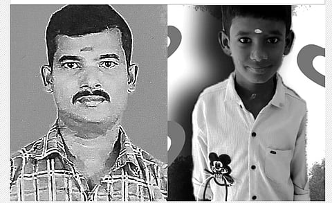 கோபி கிருஷ்ணன், மகன் கார்த்திக்.