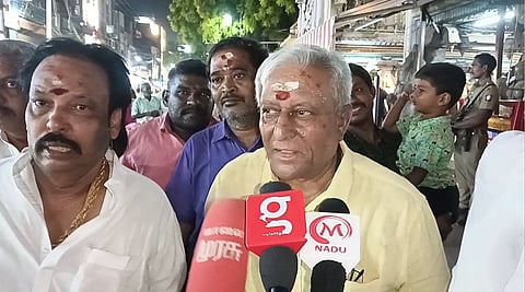 மதுரையில் செய்தியாளர்களுக்கு பேட்டியளித்த ரஜினிகாந்த் சகோதரர் சத்தியநாராயண ராவ்.