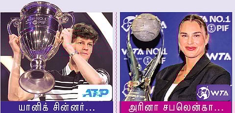 சின்னா், சபலென்காவுக்கு 
நம்பா் 1 கௌரவம்