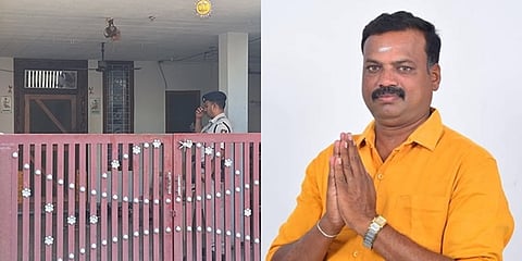 திமுக நிர்வாகி பூஞ்சோலை சீனிவாசன் வீட்டில் சோதனை மேற்கொண்டு வரும் அமலாக்கத் துறையினர். 