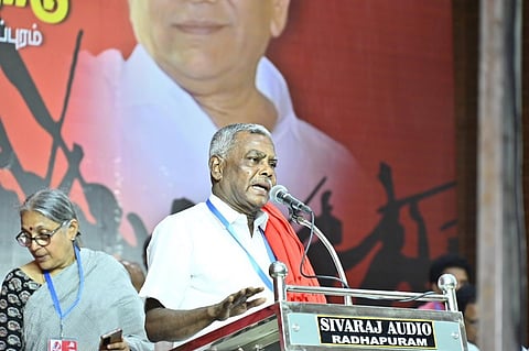 மாா்க்சிஸ்ட் கம்யூனிஸ்ட் கட்சியின் புதிய மாநிலச் செயலா் பெ.சண்முகம். 