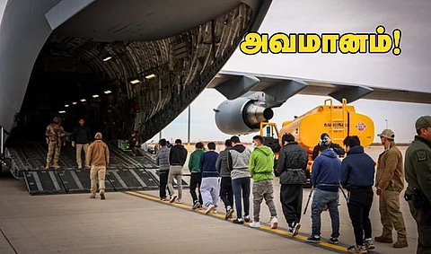 சிதைந்த கனவுகள்... விலங்கு பூட்டி விமானப் பயணம்