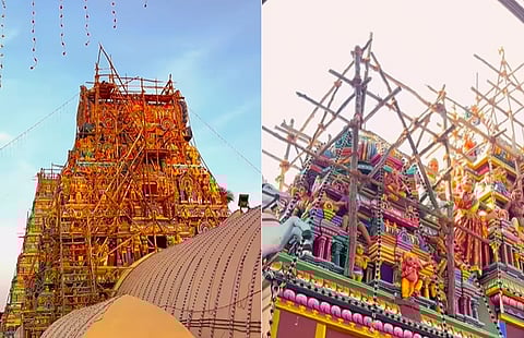 குடமுழுக்கிற்குத் தயாரான புன்னைநல்லூர் மாரியம்மன் கோயில்