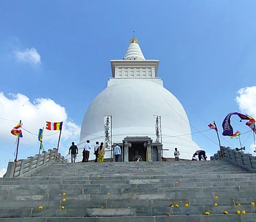 தென்காசி மாவட்டம் சங்கரன்கோவில் அருகே வீரிருப்பு பகுதியில் கட்டப்பட்டுள்ள உலக அமைதி கோபுரம்.