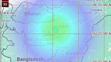 நிலநடுக்கம் ஏற்பட்ட பகுதி.