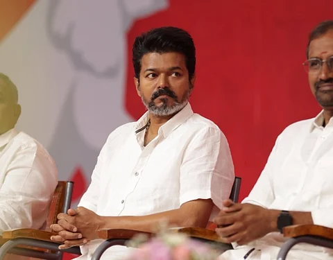 நேற்று வந்தவன்! முதல்வர், பிரதமர் பெயர்களைச் சொன்ன  தவெக தலைவர் விஜய்!