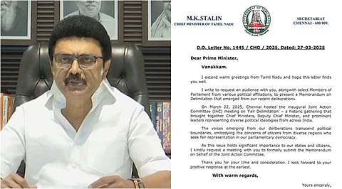 தொகுதி மறுசீரமைப்பு விவகாரம்: மோடியை சந்திக்க நேரம் கேட்டு ஸ்டாலின் கடிதம்