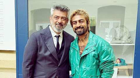 அஜித்துடன் அர்ஜுன் தாஸ். 