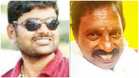 கொலை செய்யப்பட்ட அரவிந்த் மோகன் மற்றும் அவரது தந்தை பாலகிருஷ்ணன்