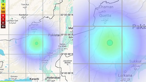 நிலநடுக்கம் ஏற்பட்டப் பகுதி