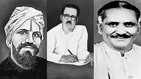 பாரதியார், பாரதிதாசன், நாமக்கல் கவிஞர்.