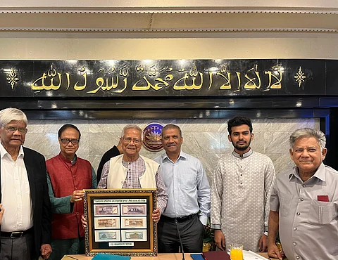 interim leader, Muhammad Yunus, released the new banknotes 