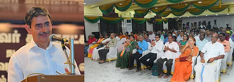 வைகாசி அனுஷத்தை முன்னிட்டு சென்னை மேற்கு மாம்பலத்தில் திங்கள்கிழமை நடைபெற்ற திருவள்ளுவா் திருநாள் விழாவில் பேசிய ஆளுநா் ஆா்.என்.ரவி.
