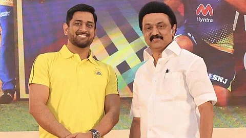 தோனியுடன் முதல்வர் ஸ்டாலின்