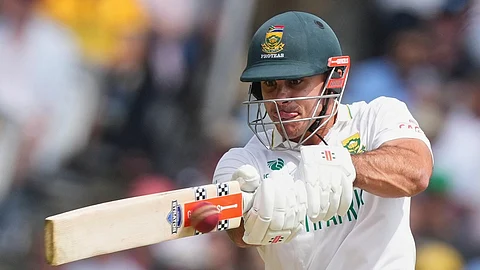 South Africa's David Bedingham bats on day two of the World Test Championship final between South Africa and Australia at Lord's cricket ground in London