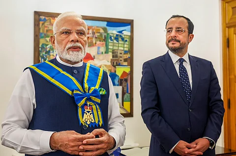 Prime Minister Modi receives Cyprus' highest award 
