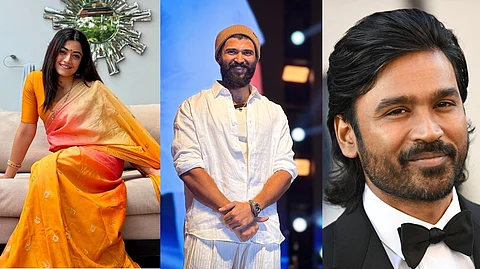 Rashmika Mandhana, Vijay devarakonda, Dhanush. 