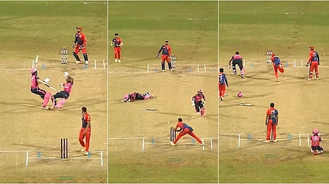 The batters were knocked out while running, and it was a lucky coincidence that neither of them were run out! MPLT20