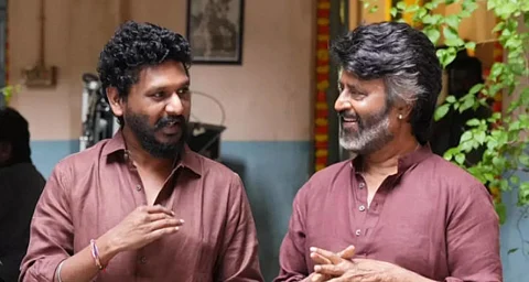 rajinikanth and lokesh kanagaraj in coolie set