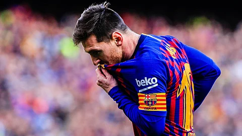 leonal Messi from barcelona match. (Photo from his X account)