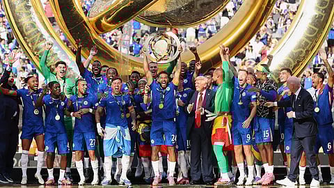Chelsea team with the Club World Cup...