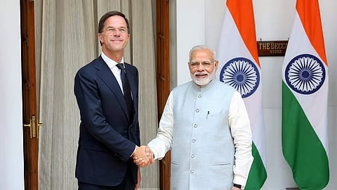 NATO Secretary General Mark Rutte with Prime Minister Modi. 