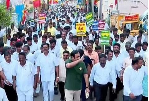 பாமக தலைவர் அன்புமணி நடைப்பயணம். 