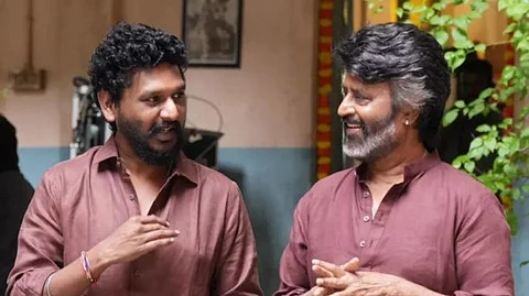 rajinikanth and lokesh kanagaraj in coolie set