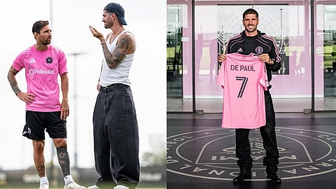 De Paul with Messi and inter miami jersey. 