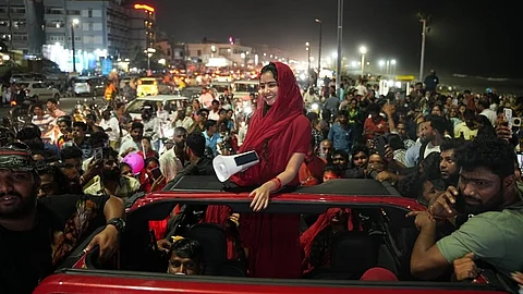 Actress Anupama Parameswaran among fans...