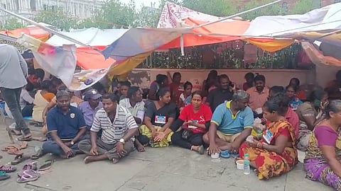 தூய்மைப் பணியாளர்கள் போராட்டம்.