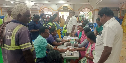 தூய்மைப் பணியாளா்களுக்கு மருத்துவ முகாம்