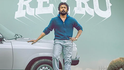 Actor Suriya in a retro film poster.
