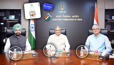 drinking water bottles used by Election Commissioners in the Election Commission of India