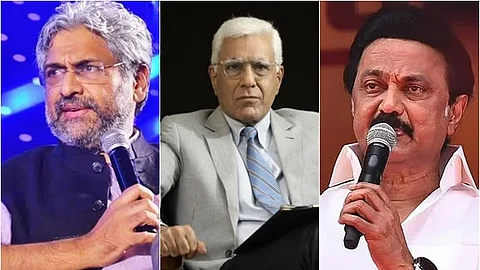 மூத்த பத்திரிகையாளர்கள் சித்தார்த் வரதராஜன் மற்றும் கரண் தாப்பர் | முதல்வர் ஸ்டாலின்.