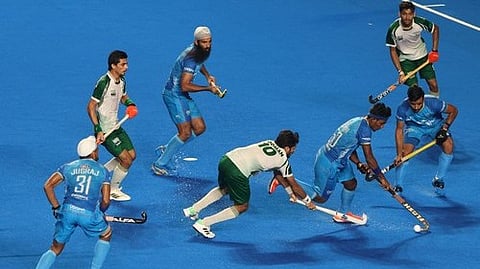 Indian and Pakistan hockey Team. 