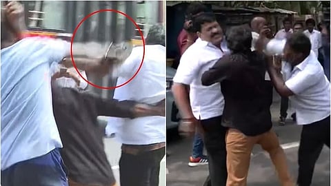 டிஜிபி அலுவலகம் அருகே
‘ஏர்போர்ட்’ மூா்த்தி மீது
விசிகவினர் சரமாரி தாக்குதல்!
