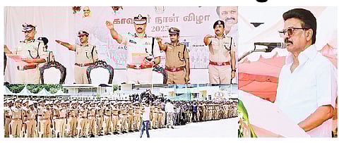 காவலா் தினம்: தமிழக முதல்வா் ஸ்டாலின் தலைமையில் போலீஸாா் உறுதிமொழி ஏற்பு