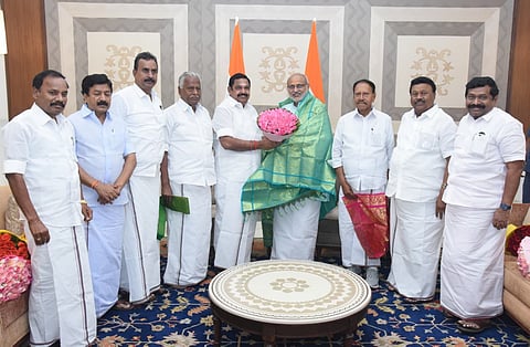 Edappadi Palaniswami meets Vice President C.P.Radhakrishnan