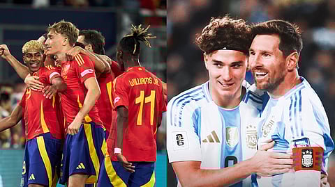 Spain and Argentina players.