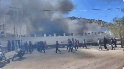 BJP office set on fire