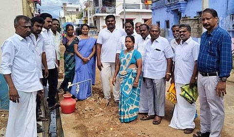 சங்கரன்கோவிலில் புதிய குடிநீா்க் குழாய் திறப்பு